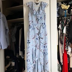 Banana Republic Floral Midi Dress in Light Blue and Purple